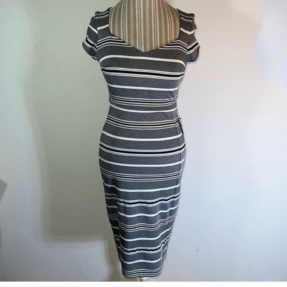 Express stripe bodycon dress